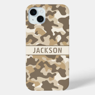 Desert Camouflage Personalized iPhone 15 Mini Case