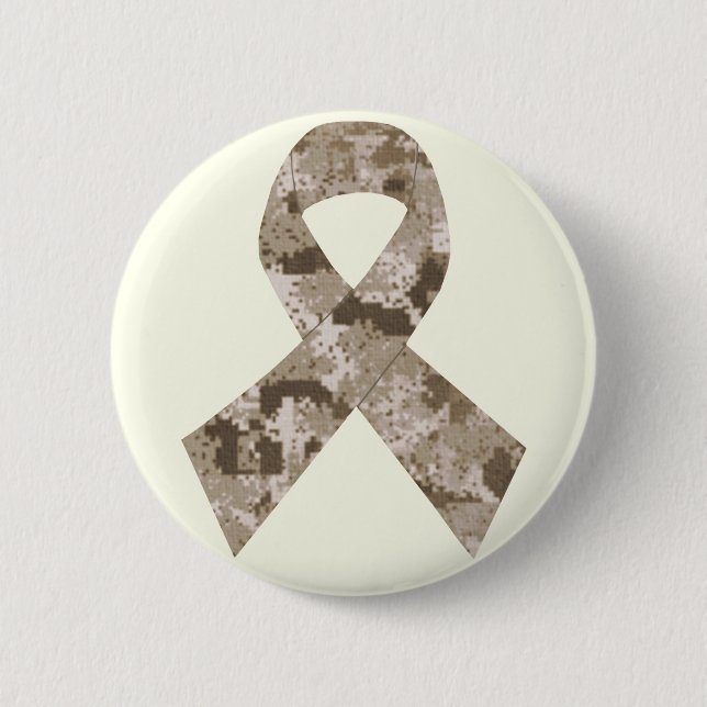 Desert Camouflage Ribbon Button (Front)