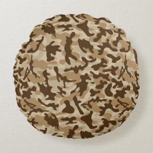 Desert Camouflage Round Cushion