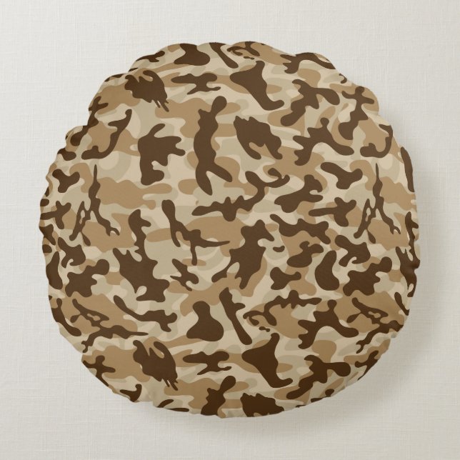 Desert Camouflage Round Cushion (Front)