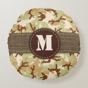 Desert camouflage round cushion