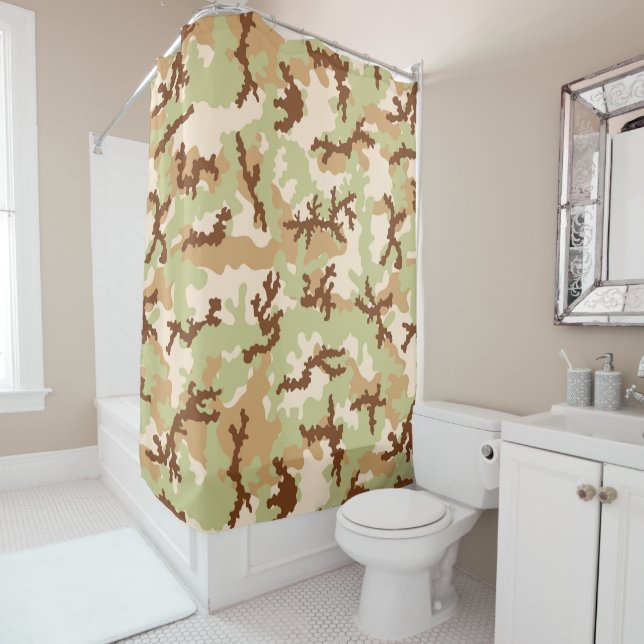 Desert camouflage shower curtain (In Situ)