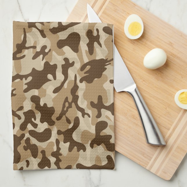 Desert Camouflage   Tea Towel (Quarter Fold)