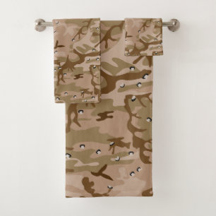 Desert Camouflage With Pebbles, Military, Army Bath Towel Set