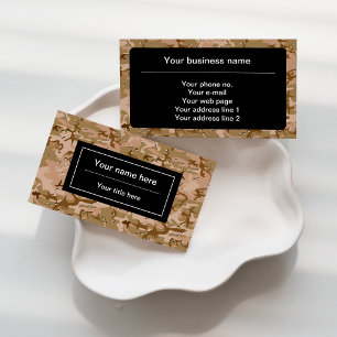 Desert Camouflage With Pebbles, Military, Army Business Card