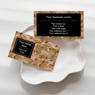 Desert Camouflage With Pebbles, Military, Army Business Card