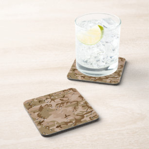 Desert Camouflage With Pebbles, Military, Army Coaster