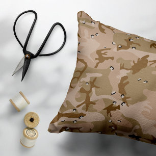 Desert Camouflage With Pebbles, Military, Army Decorative Cushion