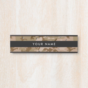 Desert Camouflage With Pebbles, Military, Army Door Sign