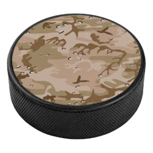 Desert Camouflage With Pebbles, Military, Army Hockey Puck