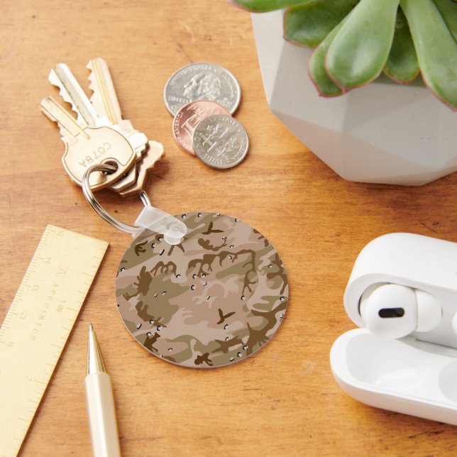 Desert Camouflage With Pebbles, Military, Army Key Ring (Desk)