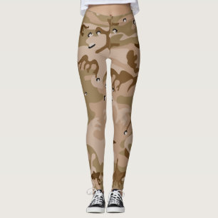 Desert Camouflage With Pebbles, Military, Army Leggings