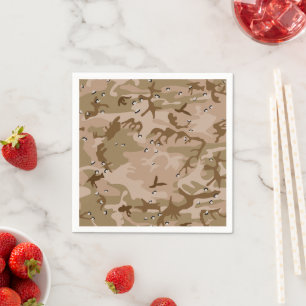 Desert Camouflage With Pebbles, Military, Army Napkin