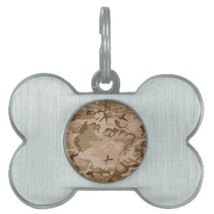 Desert Camouflage With Pebbles, Military, Army Pet ID Tag