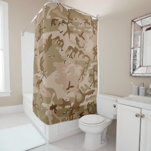 Desert Camouflage With Pebbles, Military, Army Shower Curtain