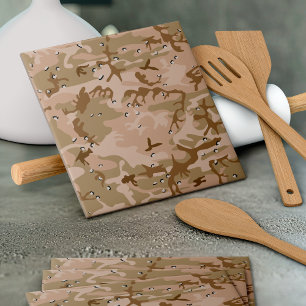 Desert Camouflage With Pebbles, Military, Army Tile