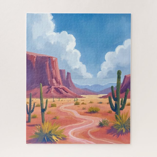 Desert Canyon | Cactus Nature Landscape Jigsaw Puzzle (Vertical)