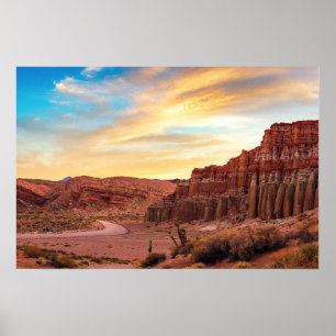 Desert Canyon Poster Southwest Sunset Wall Art