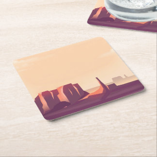 Desert Canyons Square Paper Coaster