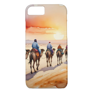 Desert Caravan at Sunset – Nomadic Adventure  iPhone 8/7 Case
