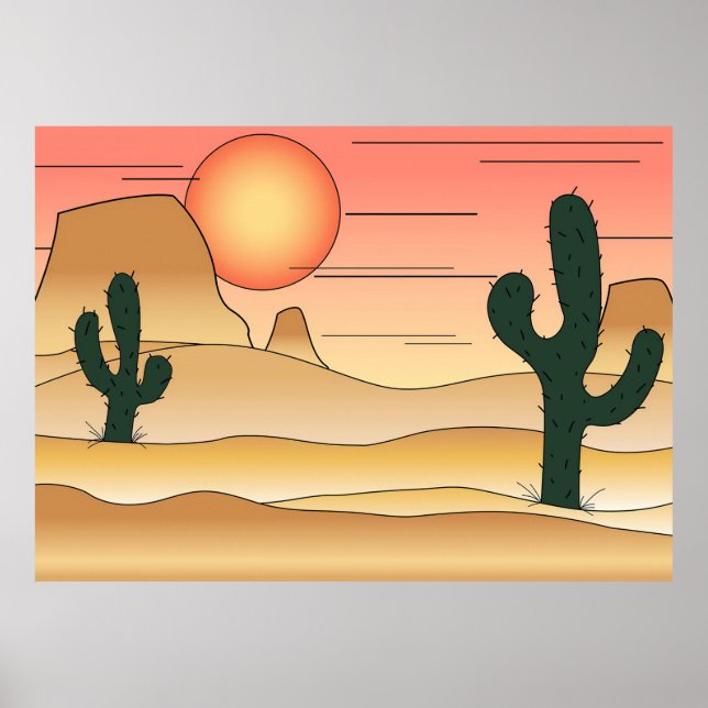 Desert Cartoon Poster (Front)