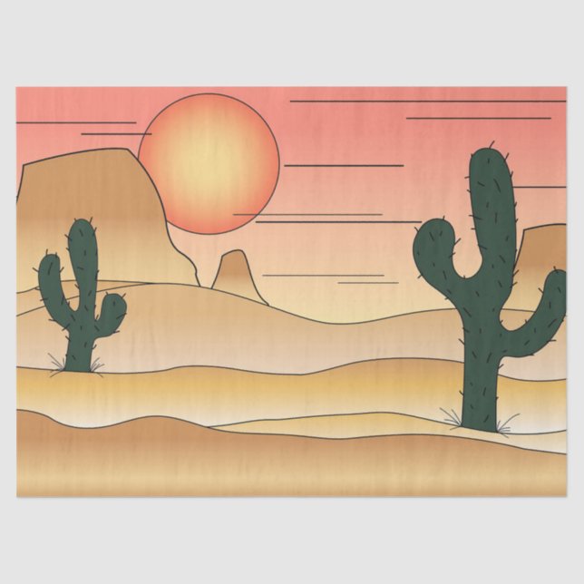 Desert Cartoon Tissue Paper (Front)