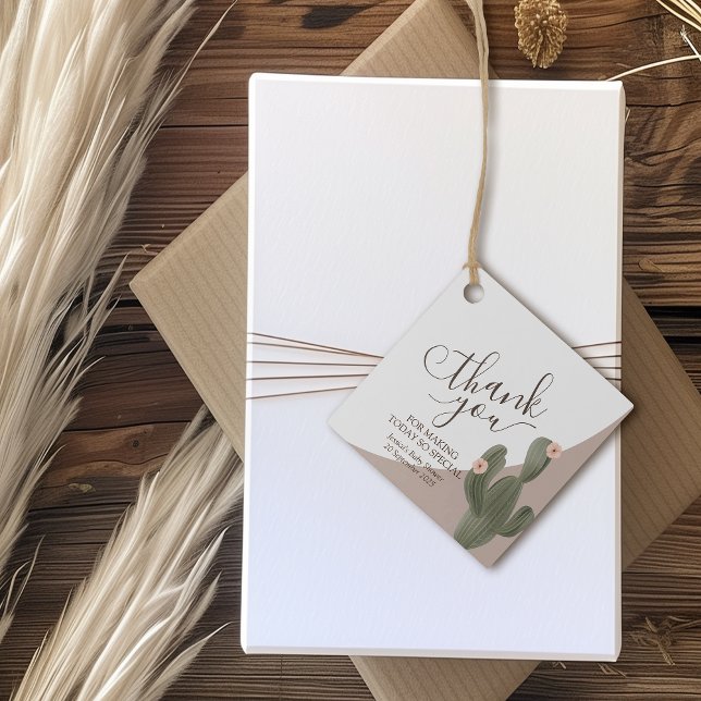 Desert Chic Baby Shower Favour Tags (Let us take the prickles out of your party planning with this “sand-tastic” desert chic design.)