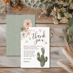 Desert Chic Baby Shower Thank You Card