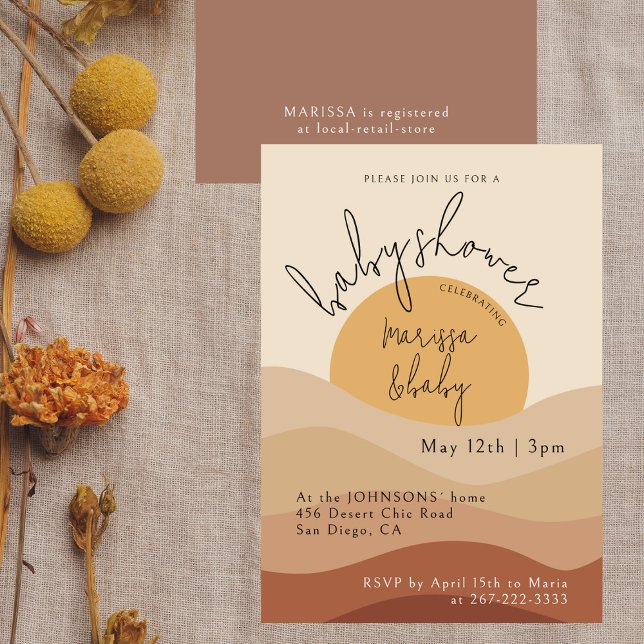 Desert Chic Boho Custom Neutral Earthy Baby Shower Invitation (Creator Uploaded)