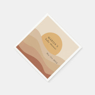 Desert Chic Boho Earthy Baby Shower Welcome Napkin