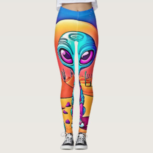 Desert Chillin' Alien Art Leggings
