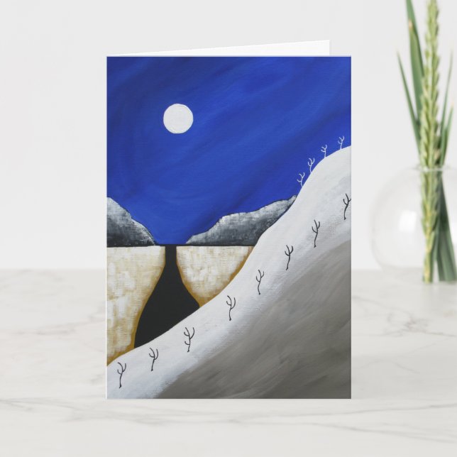 Desert Christmas Blessings Arizona Folk Art Holiday Card (Front)