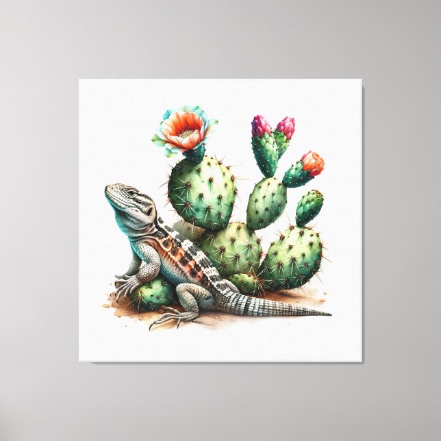 Desert chuckwalla canvas print (Front)