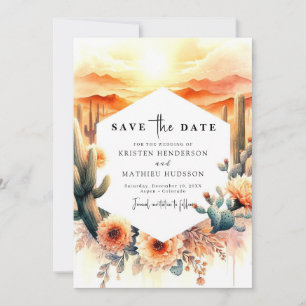 Desert Classic Cactus Wedding Save The Date