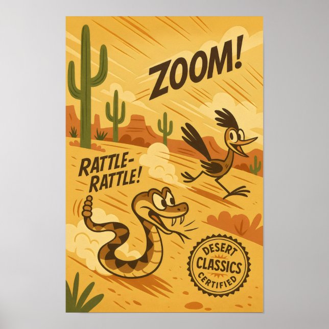 Desert Classics – Roadrunner & Rattlesnake Chase Poster (Front)