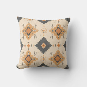 Desert Clay & Charcoal Pattern Cushion