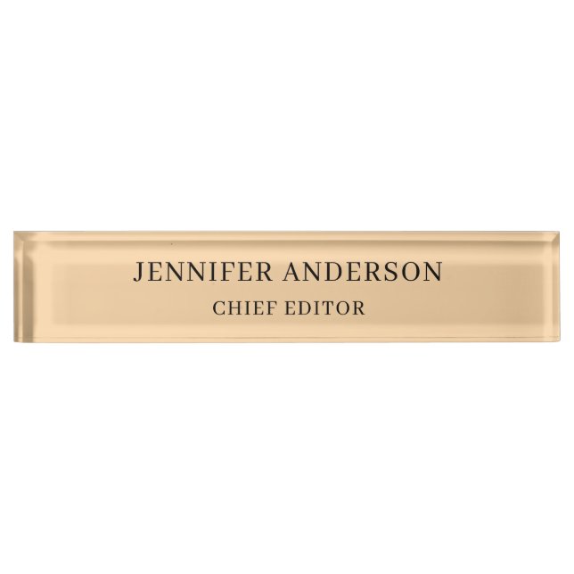 Desert Color Professional Modern Plain Minimalist Nameplate (Front)