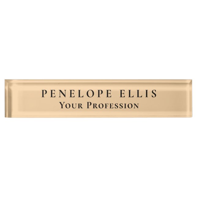 Desert Color Unique Original Classic Professional Nameplate (Front)