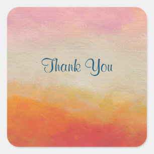 Desert Colours Abstract Landscape Thank You Square Sticker