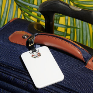 Desert Cow Skull Vintage Southwest Cactus Art Luggage Tag