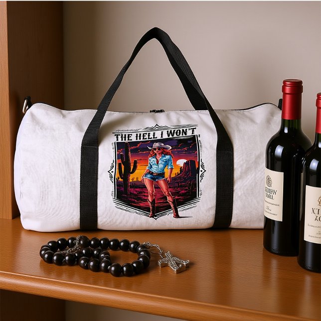 Desert Cowgirl and the Tall Cactus Duffle Bag (Creator Uploaded)