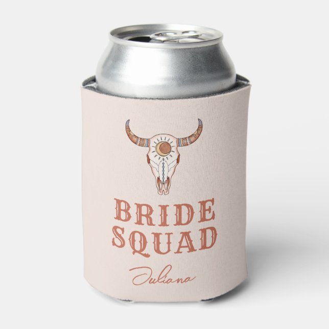 Desert Cowgirl Last Rodeo Bride Squad Can Cooler (Can Front)