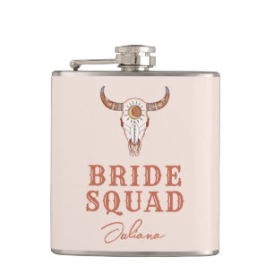 Desert Cowgirl Last Rodeo Bride Squad Flask