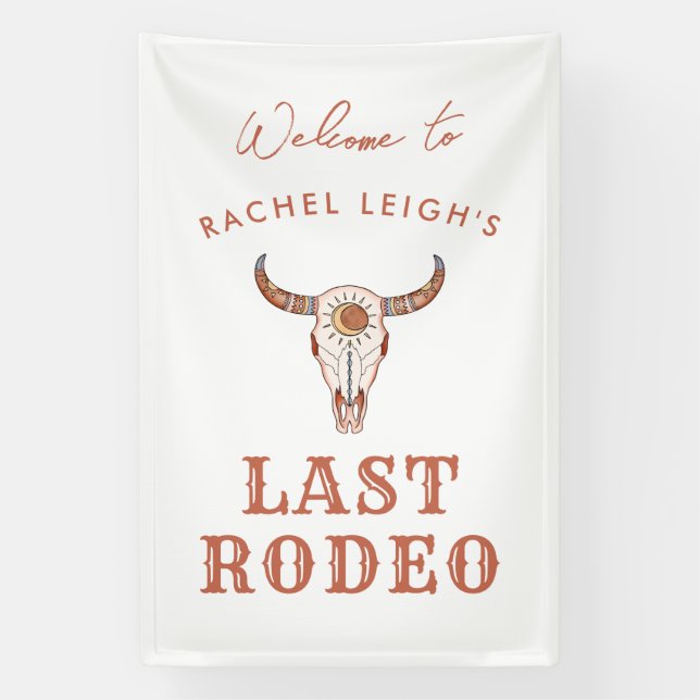 Desert Cowgirl Last Rodeo Welcome Banner (Vertical)