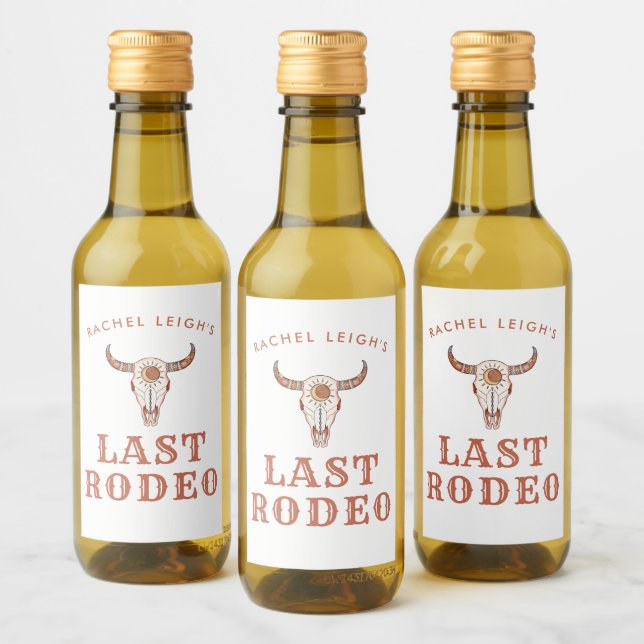 Desert Cowgirl Last Rodeo Wine Label (Bottles)
