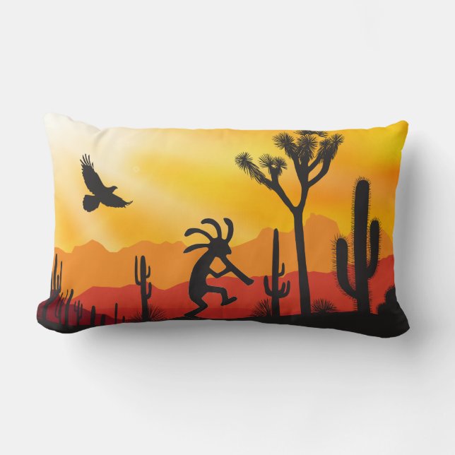 Desert Dance Of Kokopelli  Lumbar Cushion (Front)