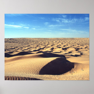 Desert Desolate Hot Blue Sky Cloud Poster