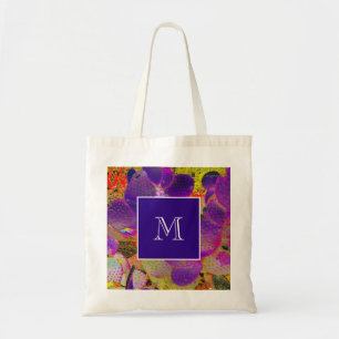 Desert Digital Cactus Monogram Purple Personalised Tote Bag