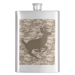 Desert Digital Camouflage Deer Camo Pattern Hip Flask