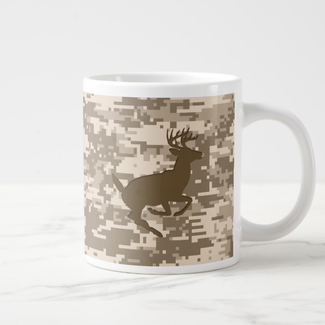 Desert Digital Camouflage Deer Camo Pattern Large Coffee Mug (Right)